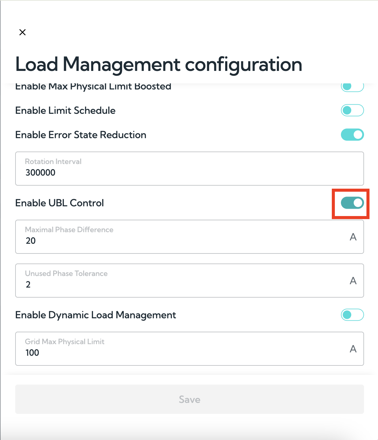 Enable UBL Control